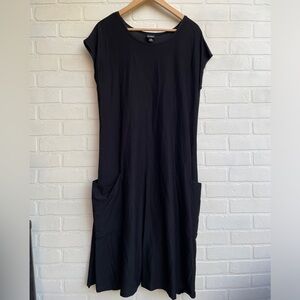 Eileen Fisher Black Shift Dress w/ Pockets